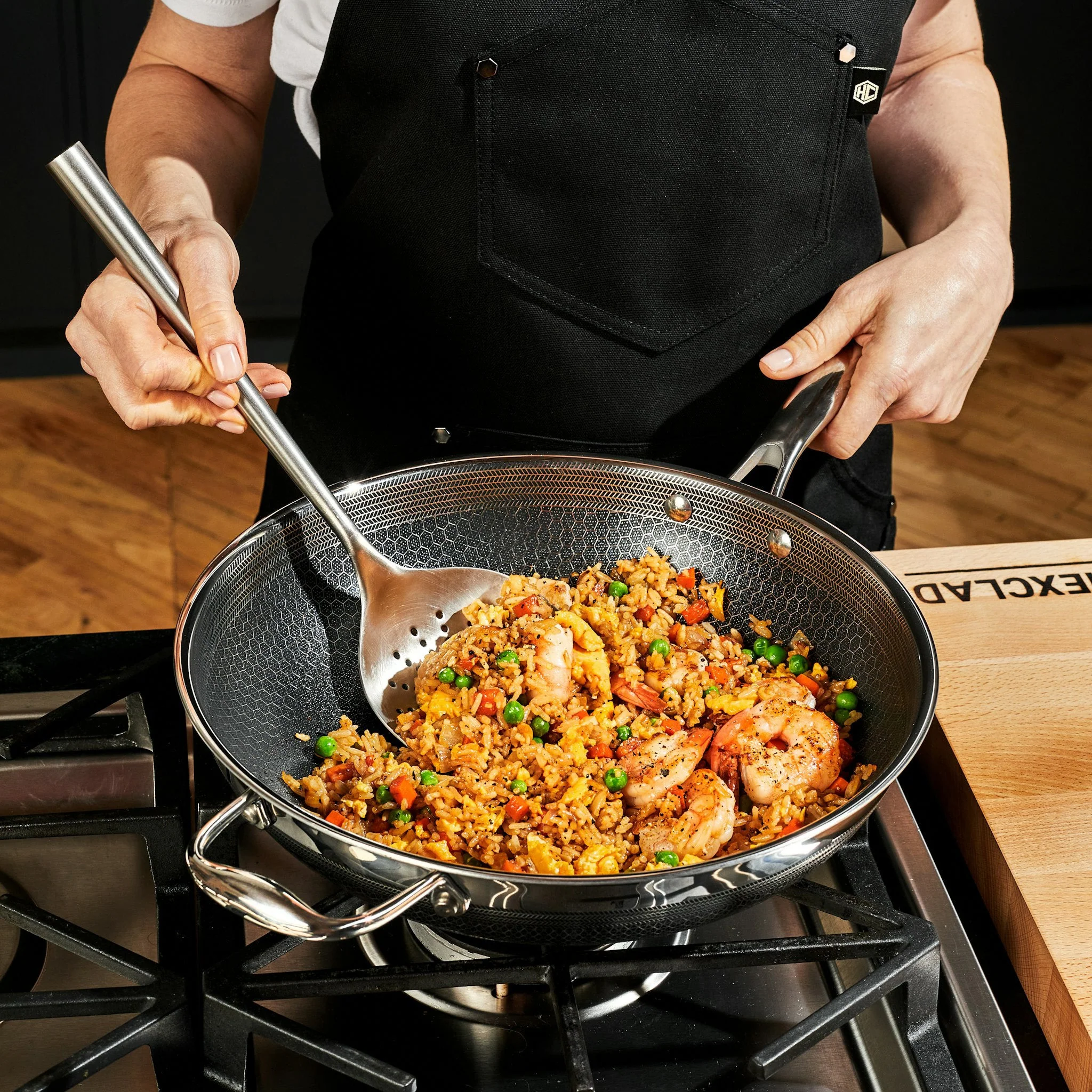 7 pc HexClad Hybrid Cookware Set w/ Lids & Wok - Image 7