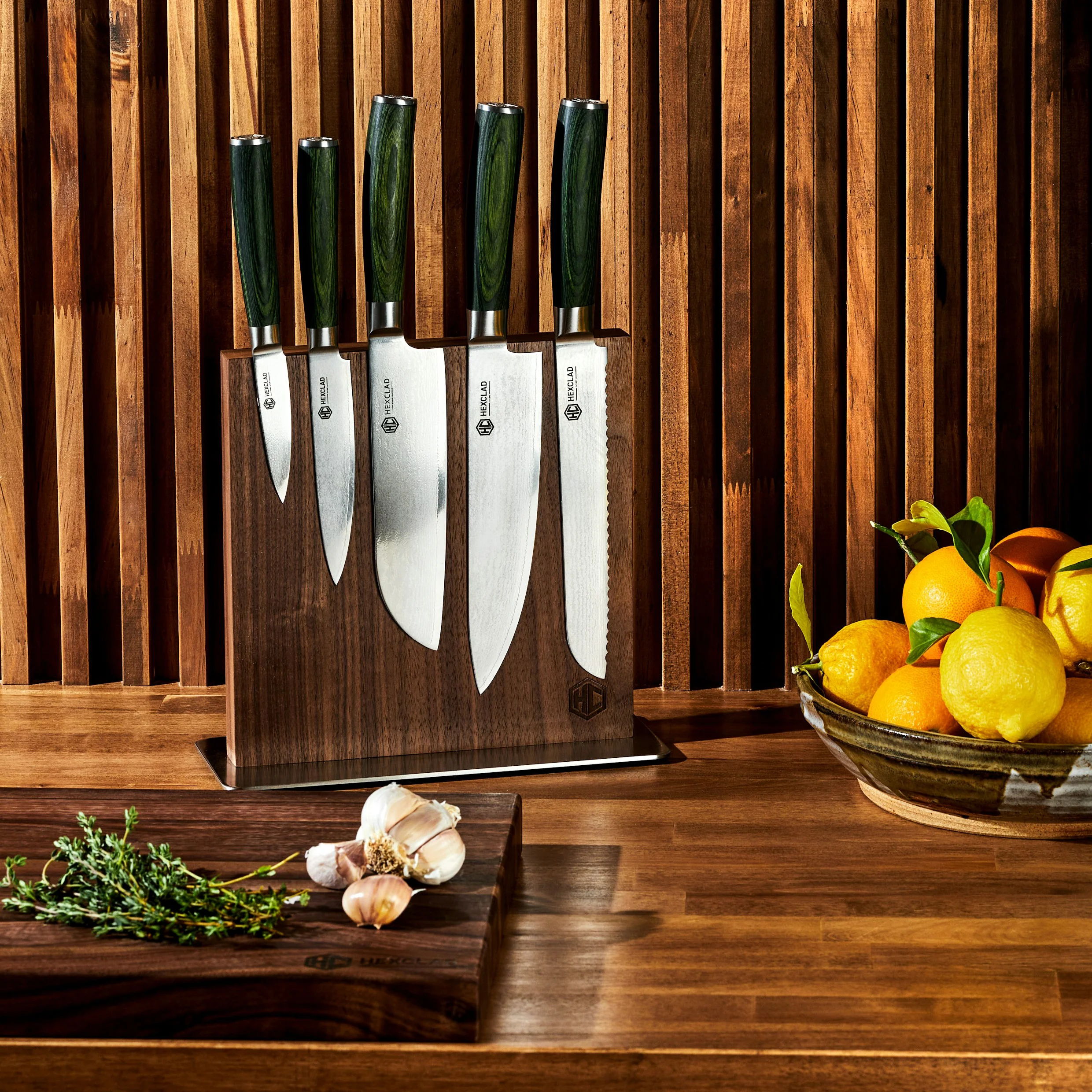 HexClad Magnetic Walnut Knife Block - Image 4